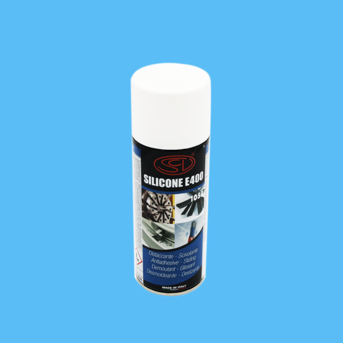 SILICONE E 400 Distaccante con silicone Per stampaggio plastica e gomma Non unge e non sporca Resiste fino a 260° accessori spray distaccanti per plastica e gomma