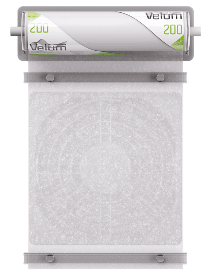 VELUM 200 Filtro protettivo per macchine utensili, automazioni industriali, macchine per il riciclaggio, stampanti e computer industriali, macchine per la lavorazione del legno, pc, macchine per il packaging, per l'industria alimentare, chimica, farmaceutica e tessile, impianti di regrigerazione industriale, robot e macchine a controllo numerico.VELUM è una soluzione studiata per la protezione di macchine elettroniche. Si applica facilmente sulla griglia di entrata del sistema di ventilazione e raffreddamento e di qualsiasi tipo di motore elettrico, assicurando innumerevoli vantaggi: protezione di investimenti fatti, salvaguardia della vita del motore e delle schede, riduzione di costi di manutenzione, azzeramento fermo macchina, salvaguardia della salute dei lavoratori, controllo visivo per l’eventuale sostituzione.
